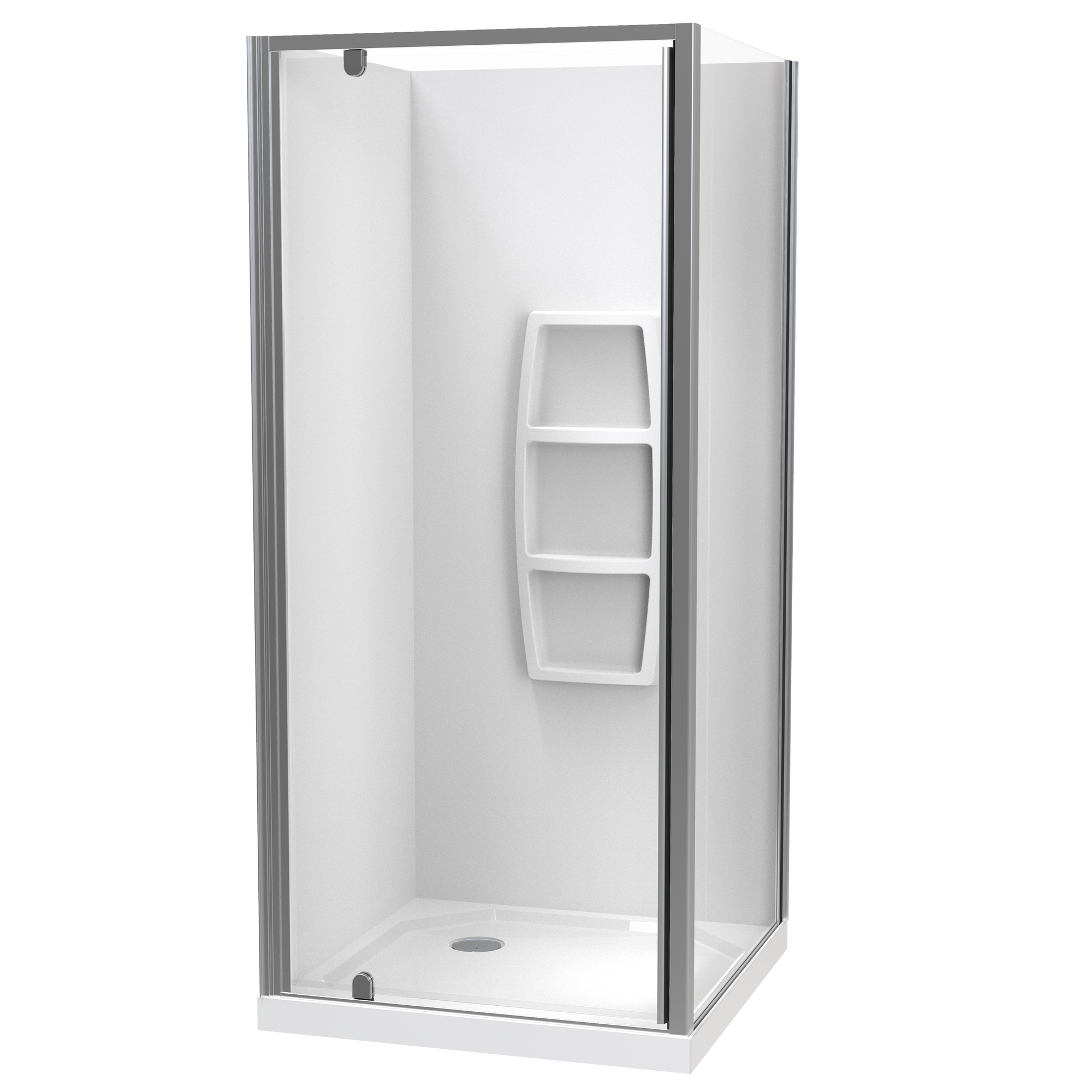 Sierra Square 2 Sided Pivot Door Acrylic Wall Shower