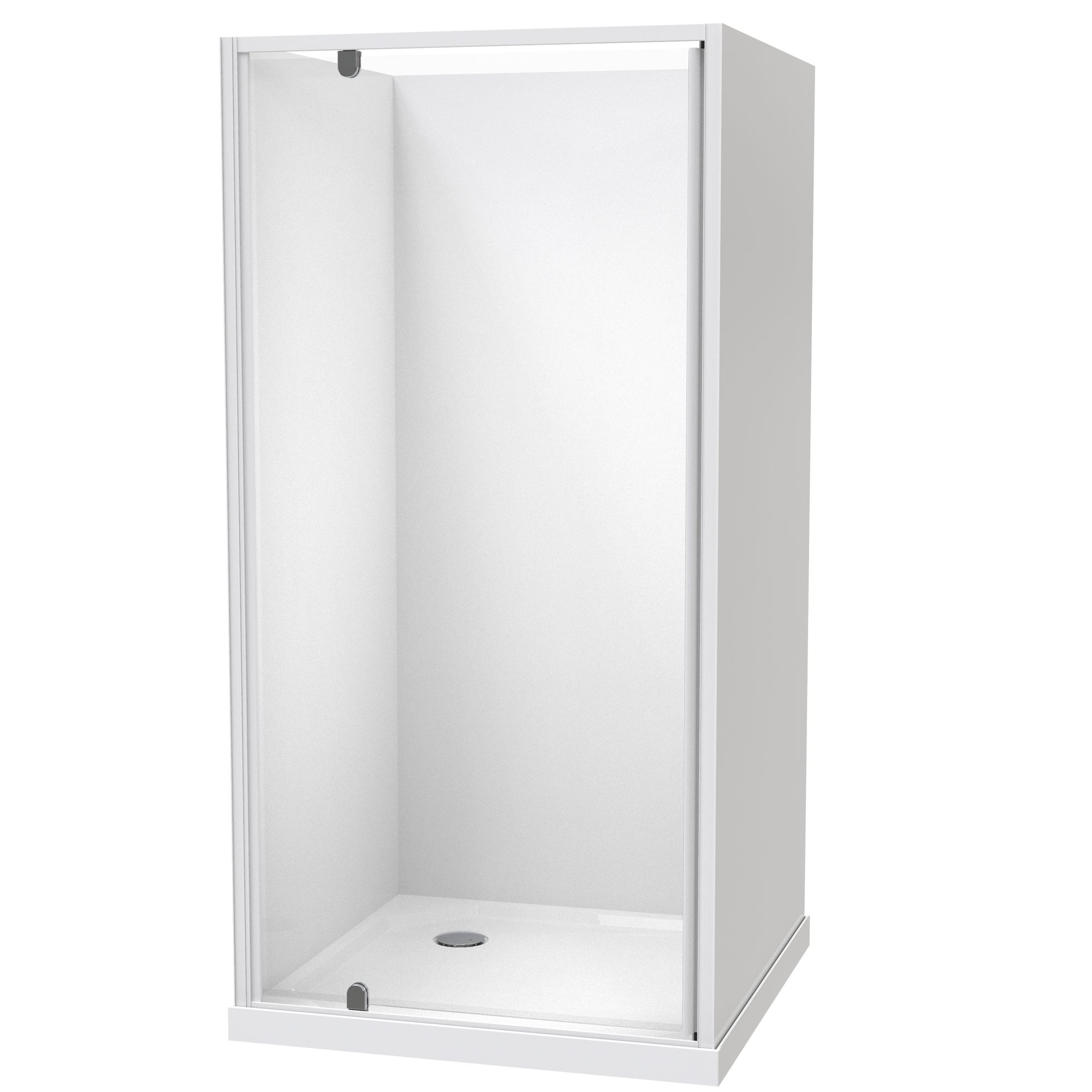 Sierra Square 3 Sided Pivot Door Acrylic Wall Shower
