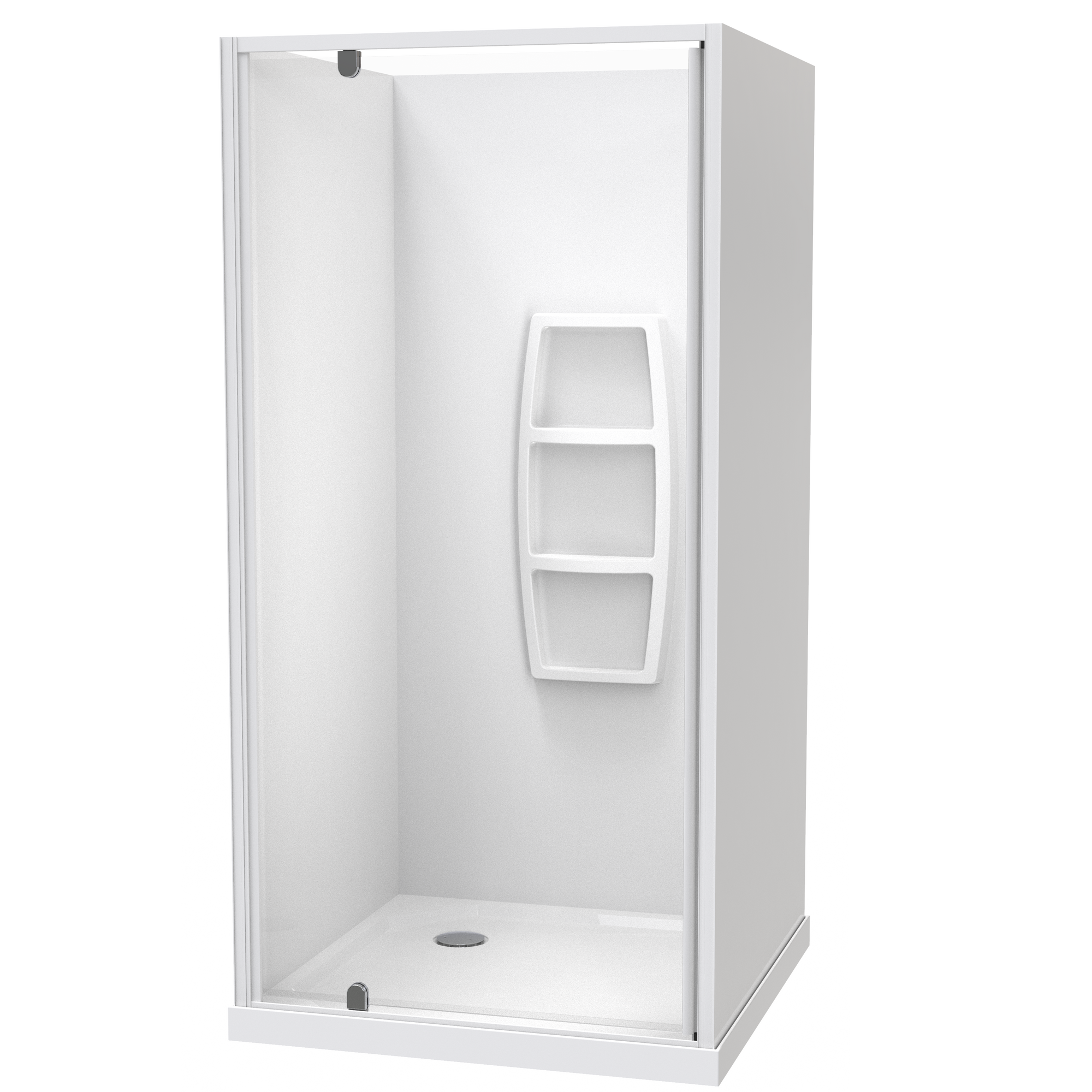 Sierra Square 3 Sided Pivot Door Acrylic Wall Shower