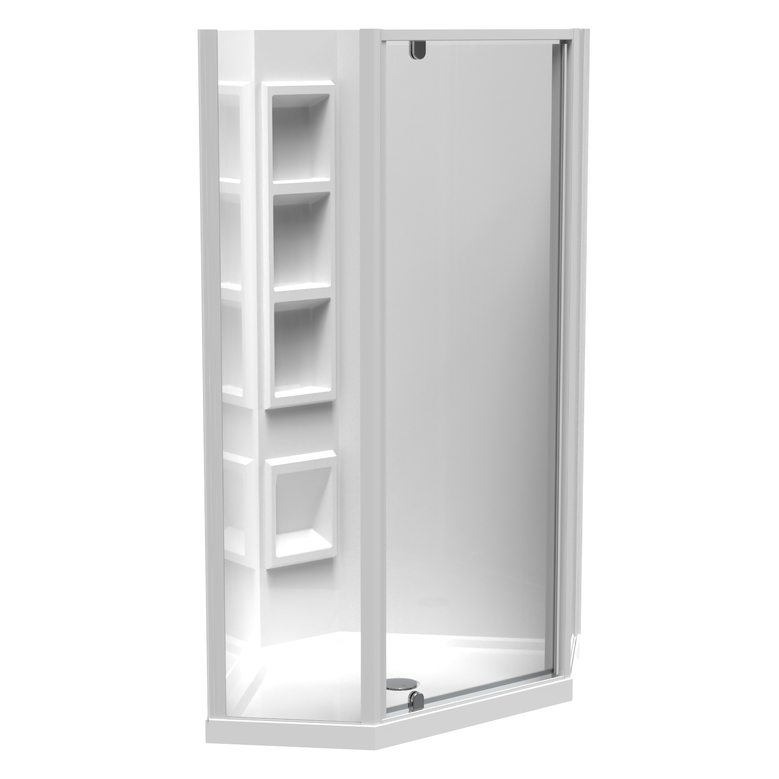 Sierra Angle Corner 2 Sided Pivot Door Acrylic Wall Shower