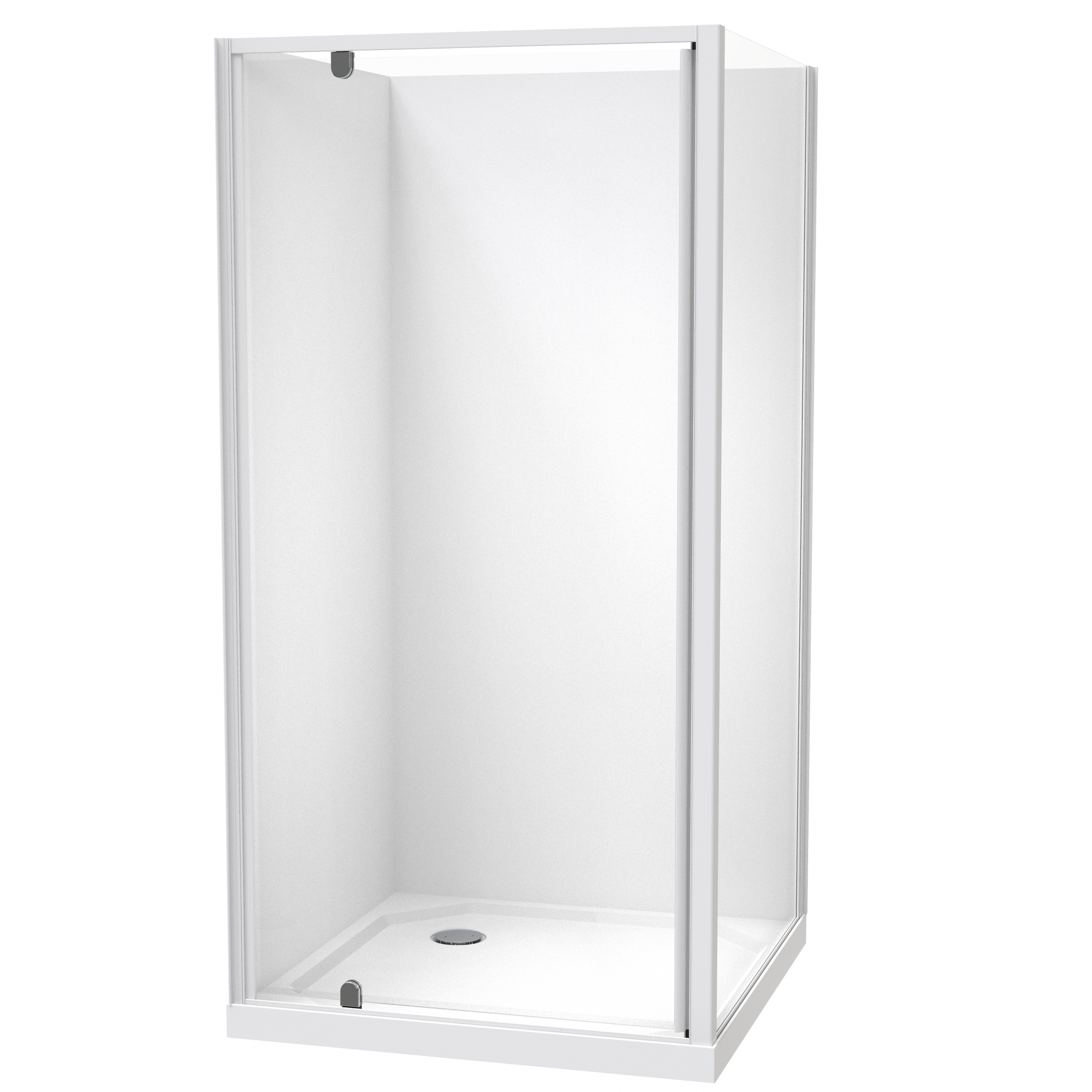 Sierra Square 2 Sided Pivot Door Acrylic Wall Shower