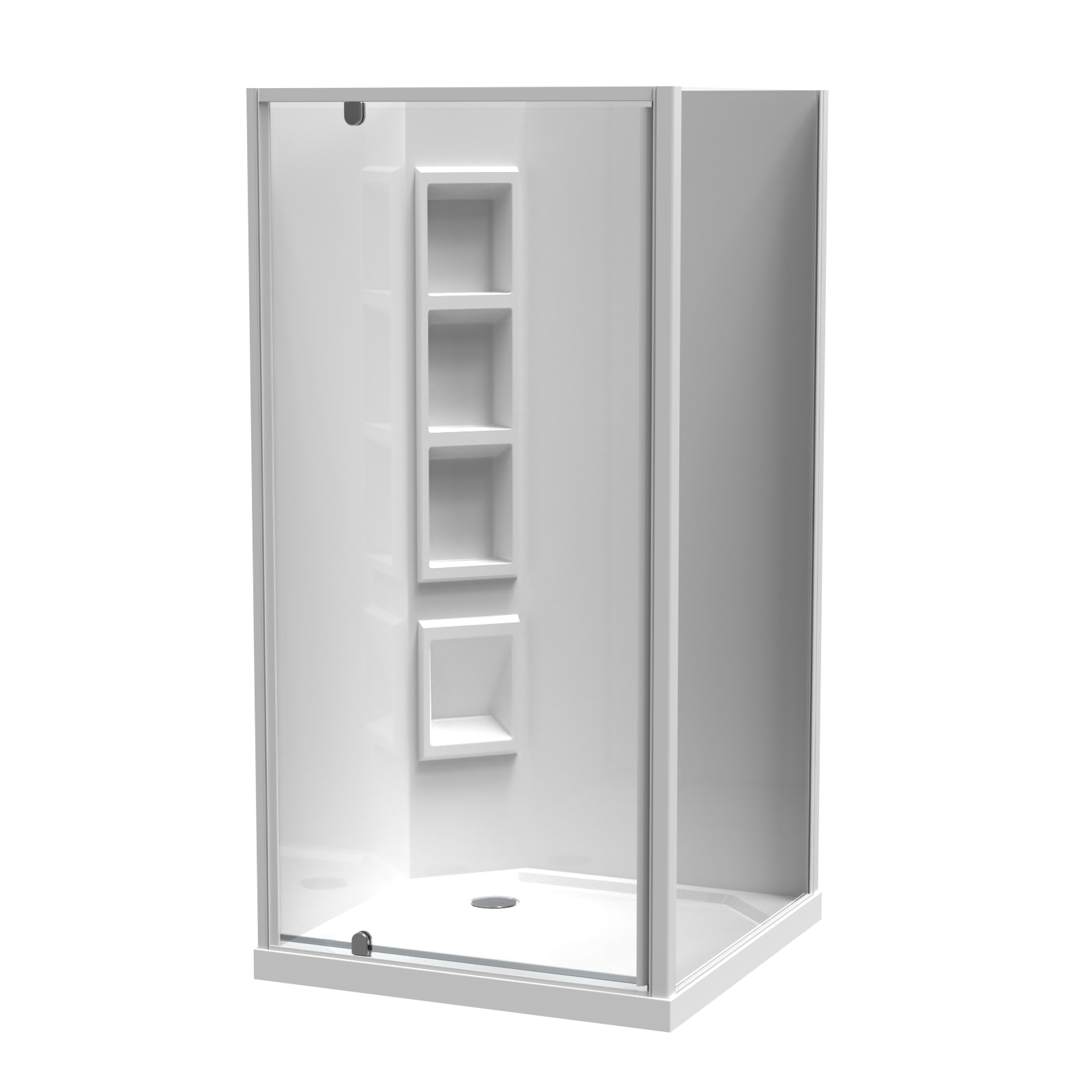 Sierra Square 2 Sided Pivot Door Acrylic Wall Shower