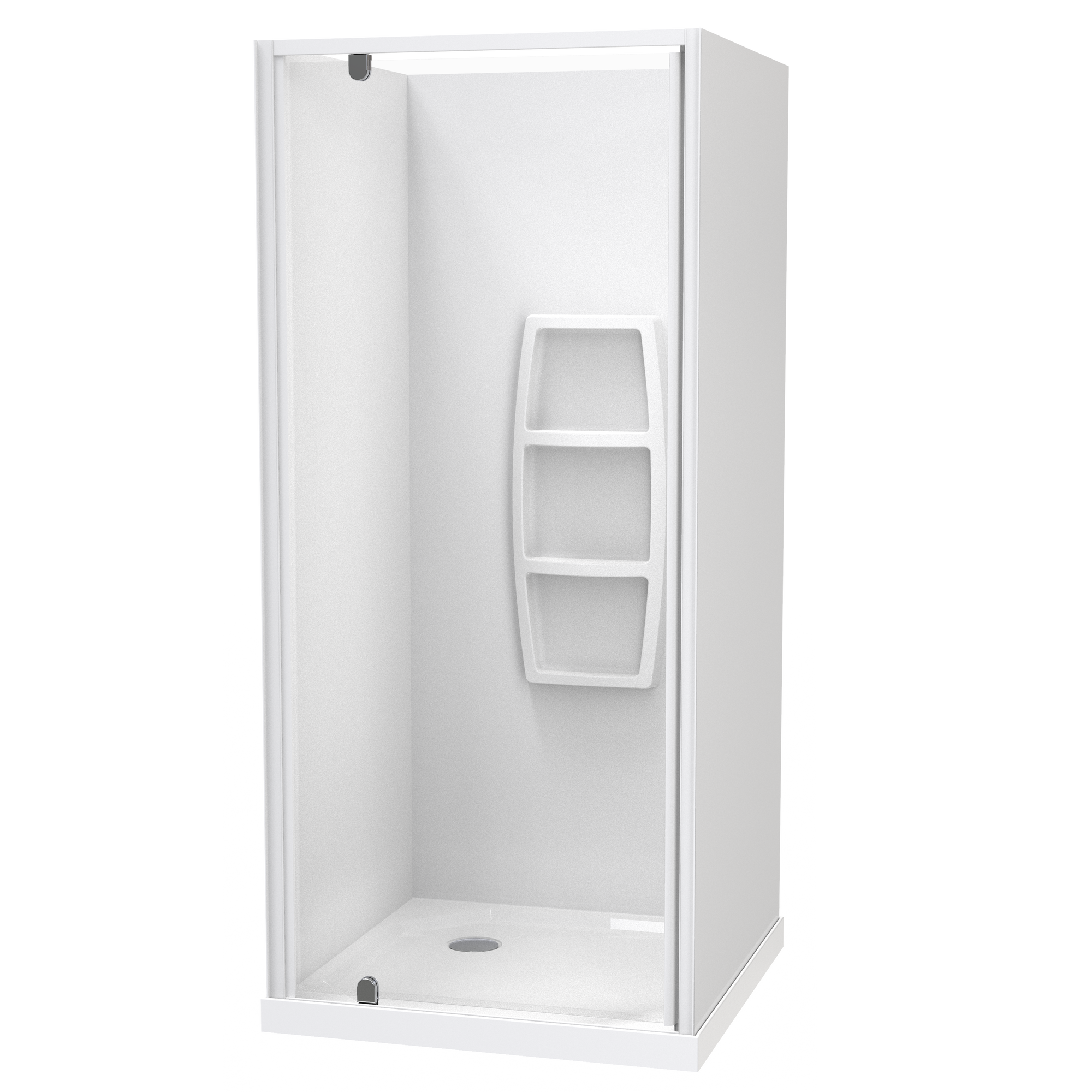 Sierra Square 3 Sided Pivot Door Acrylic Wall Shower