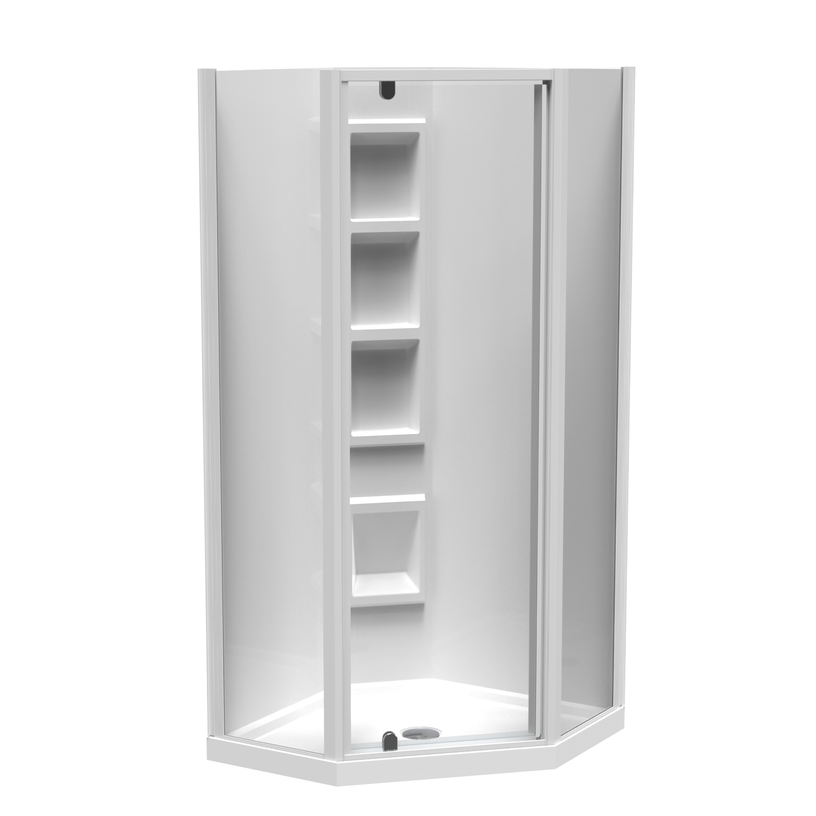 Sierra Angle Corner 2 Sided Pivot Door Acrylic Wall Shower