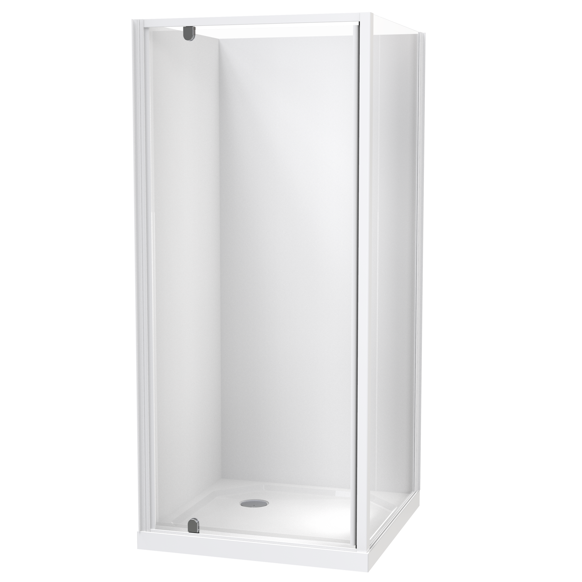 Sierra Square 2 Sided Pivot Door Acrylic Wall Shower