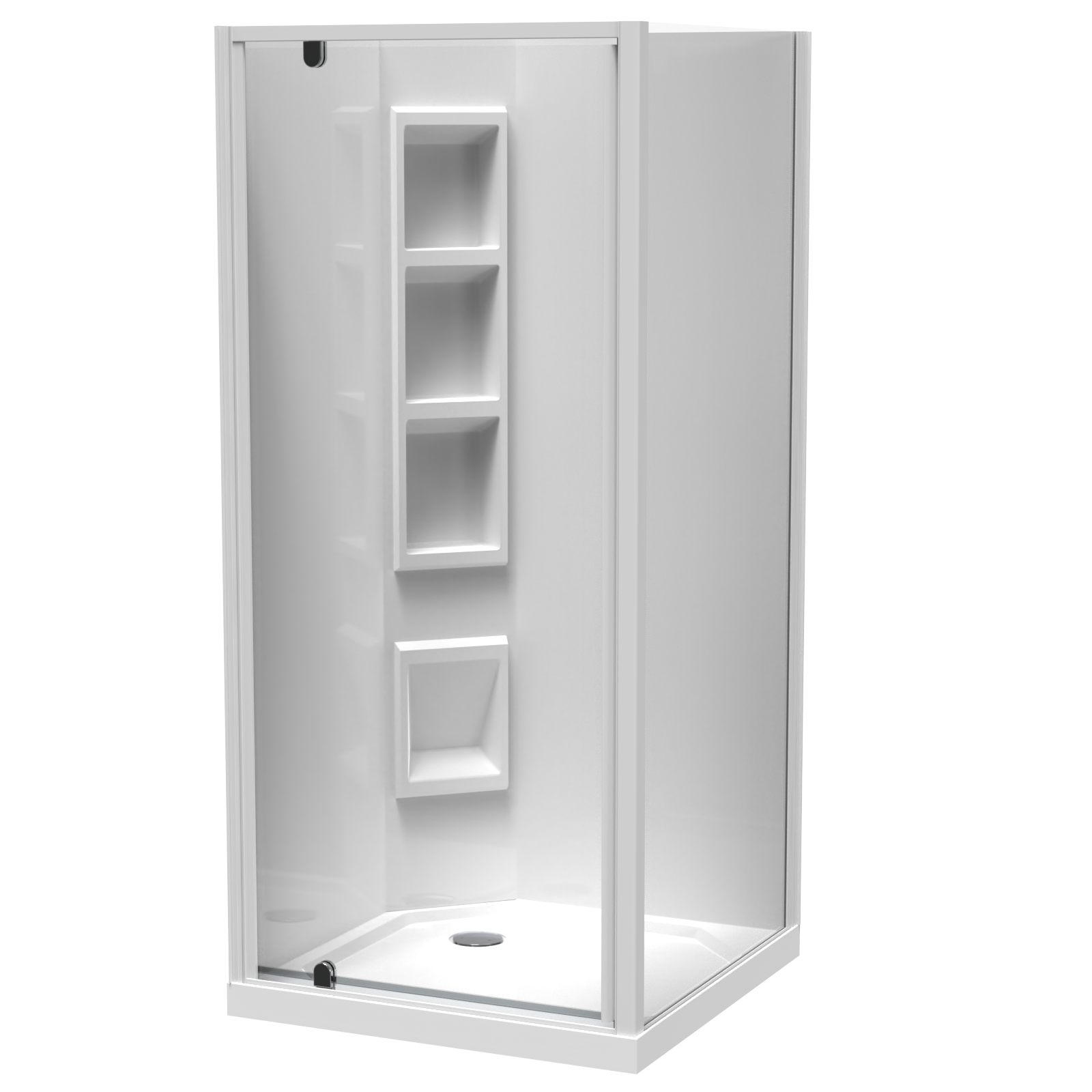 Sierra Square 2 Sided Pivot Door Acrylic Wall Shower