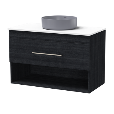 Cashmere Pro Drawer Open Shelf 900mm Wall Hung Vanity